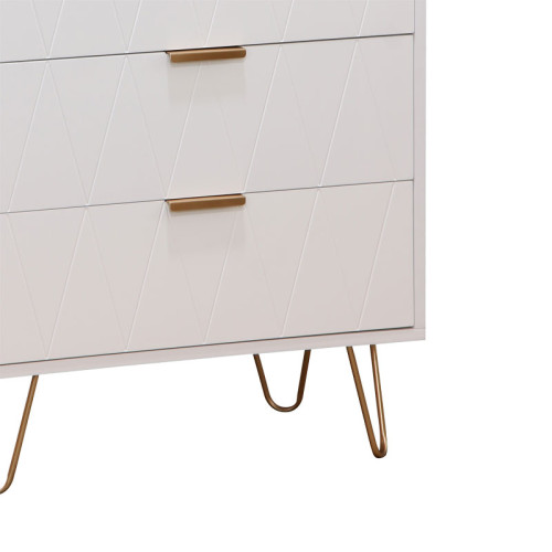 Chest f 4 drawers Culture pakoworld  in white-golden colour 60x34x91cm Chest f 4 drawers Culture pakoworld  in white-golden colour 60x34x91cm