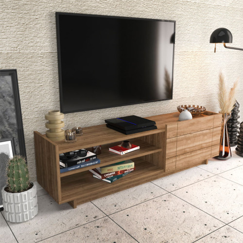 Tv stand Derek pakoworld walnut 140x37x41.4cm