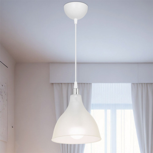 Ceiling light Orazio pakoworld Ε27 clear-white D18.5x56cm