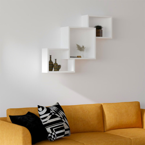 Wall shelf Byran pakoworld in white colour 98x20x73cm