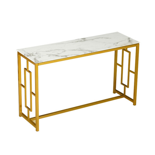 Console Eccento pakoworld golden-marble look top 8mm 120x40x71.5cm