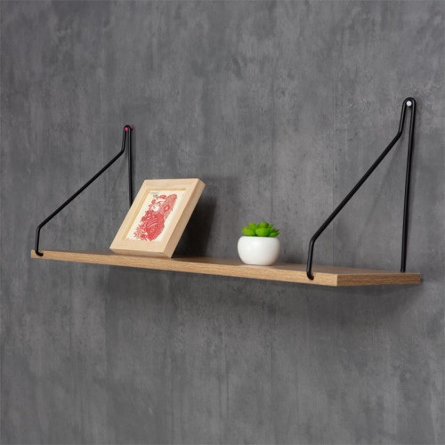 Wall shelf Tars pakoworld sonoma-black 72x20x27cm