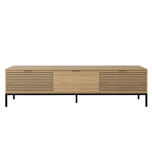 Tv stand-Medium sized buffet Leodrif pakoworld melamine oak-black 180x40x55cm