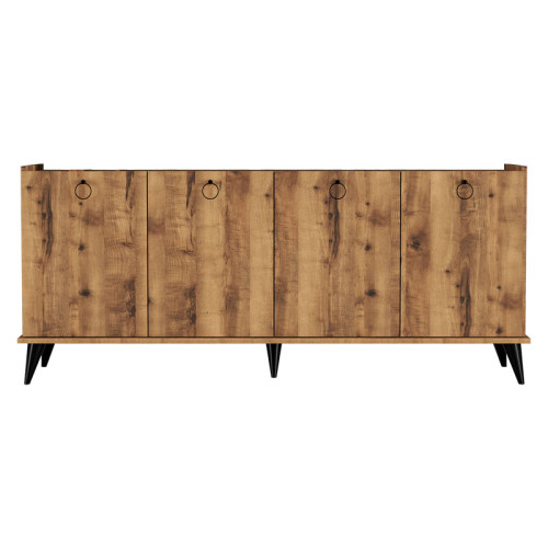 Buffet Lireta pakoworld melamine walnut-black 182x41x82.5cm Buffet Lireta pakoworld melamine walnut-black 182x41x82.5cm