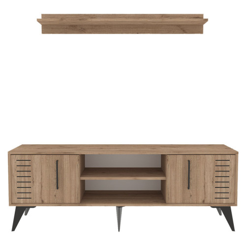 Tv unit Jianxi pakoworld melamine natural-black 180x40x51cm