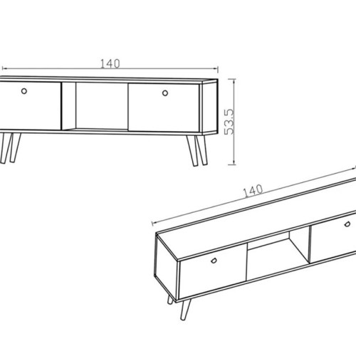 Tv stand Loijo pakoworld melamine walnut-dark grey 140x30x53,5cm
