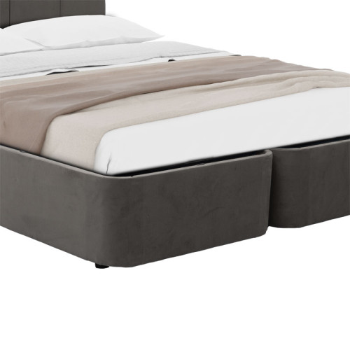 Double Bed Cassian I pakoworld fabric color dark grey 150x200cm