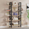 Bookcase Esthon pakoworld natural-black metal 120x28x180cm