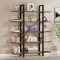 Bookcase Esthon pakoworld walnut-black metal 120x28x180cm