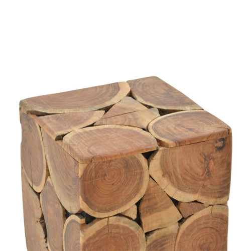 Stool Jaret pakoworld solid acacia wood walnut 36x36x53cm