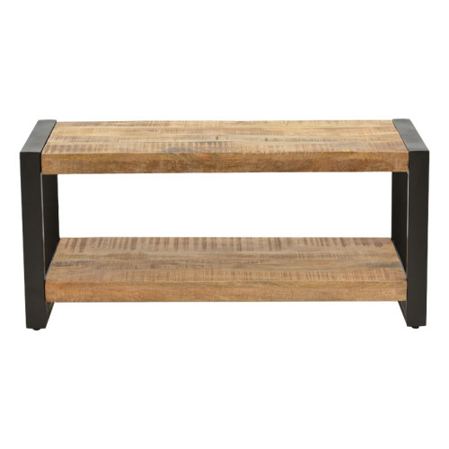 Coffee table Miles pakoworld solid mango wood walnut-black 100x45x45.5cm