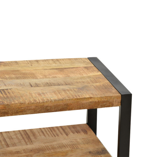 Coffee table Miles pakoworld solid mango wood walnut-black 100x45x45.5cm