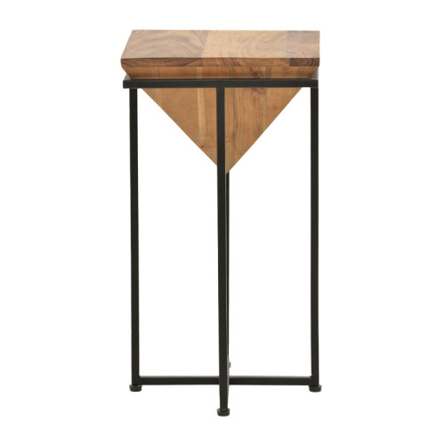 Side table Miles pakoworld solid acacia wood walnut-black 29x29x54cm