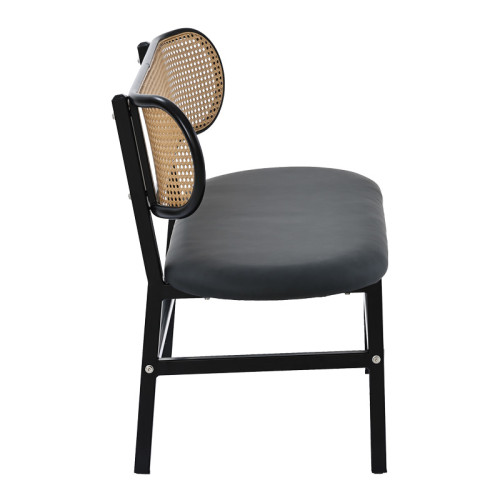 2-seater sofa Enrico pakoworld natural pe rattan-anthracite pu-black metal 121x51.5x75cm 2-seater sofa Enrico pakoworld natural pe rattan-anthracite pu-black metal 121x51.5x75cm