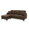 Corner sofa Slim pakoworld with brown fabric and two pillows 185x140x70cm