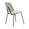 Chair Pietro pakoworld fabric grey-leg black metal 50x53x83cm