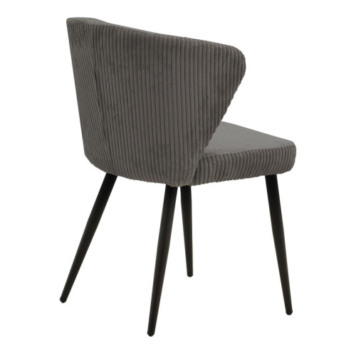 Chair Mattia pakoworld fabric anthracite-black metal leg 55x53x80cm