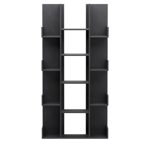 Bookcase Charles pakoworld melamine black 90x31x182.5cm