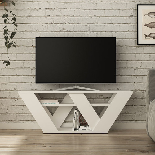 Pipralla pakoworld TV Stand in white color 110x30x40cm