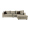 Reversible polymorphic sofa Iris pakoworld beige antique fabric-dark brown cushion 290x250x95cm