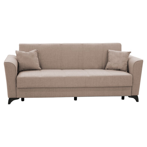 3 seater sofa-bed Asma pakoworld fabric beige 217x76x85cm 3 seater sofa-bed Asma pakoworld fabric beige 217x76x85cm