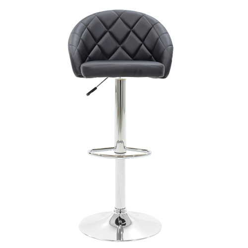 Bar stool Balina height adjustable black pu-chrome metal 52x53x109cm Bar stool Balina height adjustable black pu-chrome metal 52x53x109cm