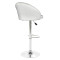 Bar stool Balina pakoworld height adjustable  white pu-chrome metal 52x53x109cm