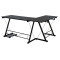 Metalic computer table Levi pakoworld MDF in black color 158x120x73cm