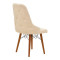 Elif  pakoworld fabric chair ecru-walnut leg 46x50x97cm