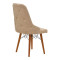 Elif  pakoworld fabric chair beige-walnut leg 46x50x97cm