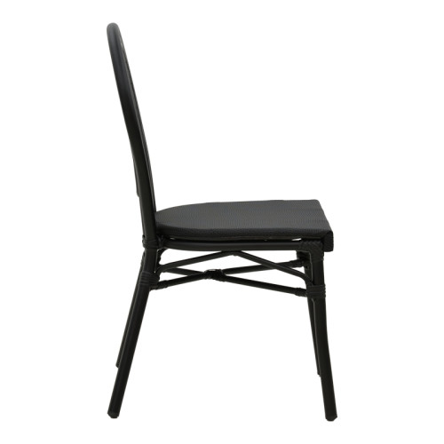 Garden chair Nacia  pakoworld black aluminum-black  textilene 45x59x85cm
