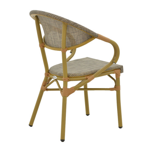 Garden armchair Isaia pakoworld gold aluminum-textilene grey 57x57x83cm