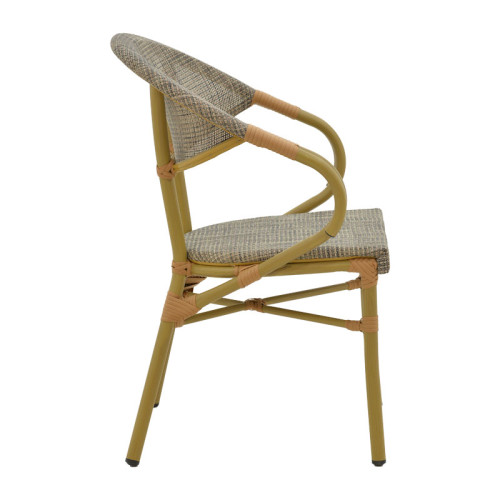 Garden armchair Isaia pakoworld gold aluminum-textilene grey 57x57x83cm