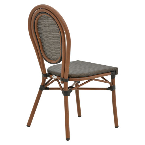 Garden chair Nacia  pakoworld dark brown aluminum-grey  textilene 45x59x85cm