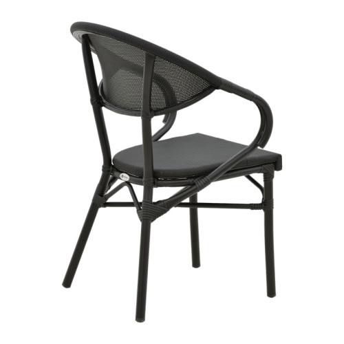 Garden armchair Isaia pakoworld black aluminum-textilene black 57x57x83cm