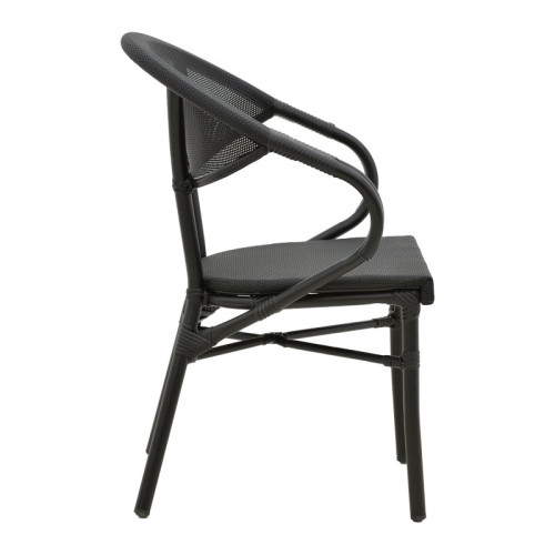 Garden armchair Isaia pakoworld black aluminum-textilene black 57x57x83cm