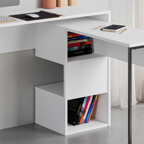 Working foldable desk Badau pakoworld melamine white 110x37x77cm Working foldable desk Badau pakoworld melamine white 110x37x77cm