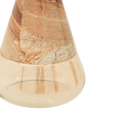 Холна маса Boundar бежово-златисто метал-стъкло Д50х49см