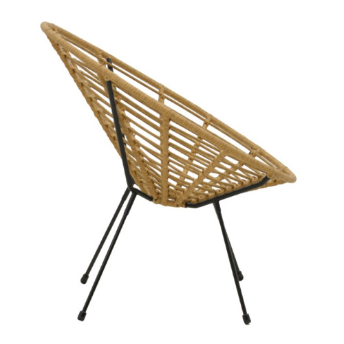 Garden armchair Naoki pakoworld pe natural-metal black leg 78x74x84cm