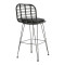 Garden bar stool Naoki pakoworld with cushion pe black-metal black leg 45x51x107cm