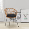 Armchair Felicia pakoworld rattan natural-metal black legs D60x81cm