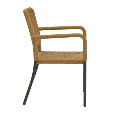 Garden armchair Norture pakoworld rattan beige-dark grey 57x61x85cm