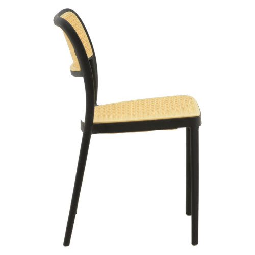 Chair Westley pakoworld pp natural-black 55x47x81cm Chair Westley pakoworld pp natural-black 55x47x81cm