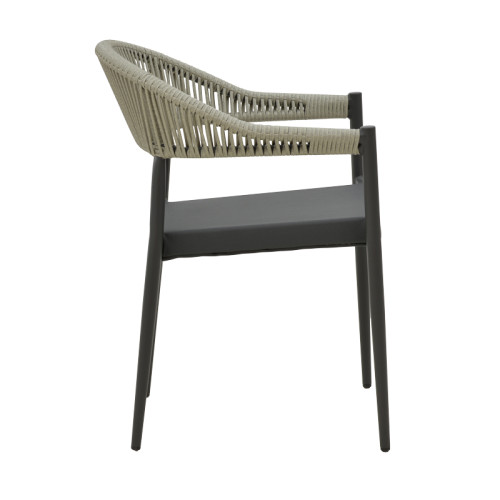 Garden armchair Elation pakoworld rattan-aluminium dark grey 57x56x78cm