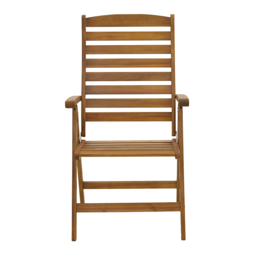 Foldable garden 5 position armchair Warmo pakoworld acacia wood natural 62x66x110cm