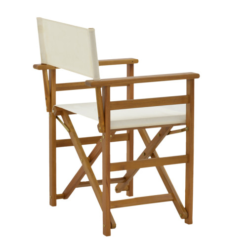 Director armchair Bistrual pakoworld acacia wood natural-white cloth