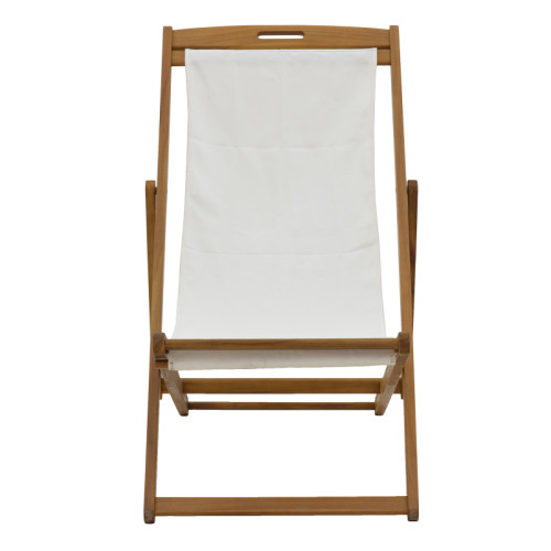 Chaise longue Franclow pakoworld acacia wood natural-cloth pvc white Chaise longue Franclow pakoworld acacia wood natural-cloth pvc white