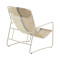 Faisty Chaise longue  chair pakoworld metal white- textline grey-beige-cushion 65x83x86cm