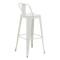 Bar stool with backrest Utopia pakoworld metal white 42x42x97cm