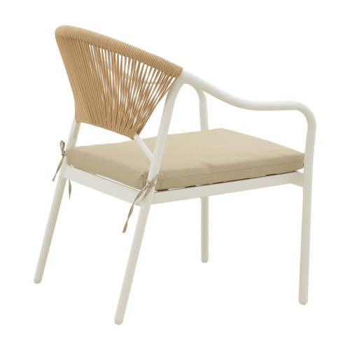 Garden lounge Bonanza pakoworld set 4pcs beige rattan-aluminium white